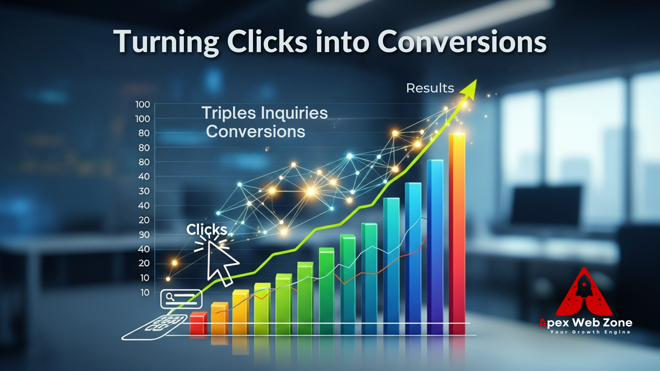 A marketing professional analyzing PPC performance graphs to improve ad conversions.