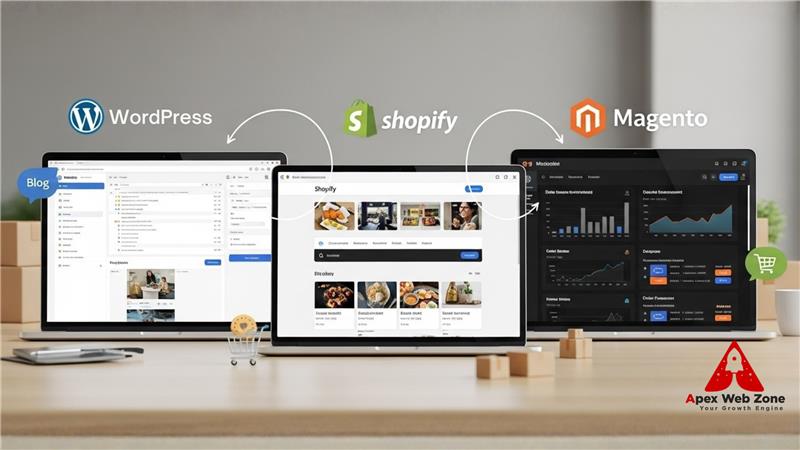 WordPress vs Shopify vs Magento 2025 ecommerce platform comparison